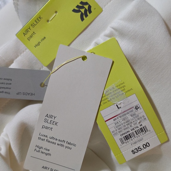 All In Motion Women's Airy Sleek Wide Leg Sweatpants, L - Cream - Picture 7 of 7